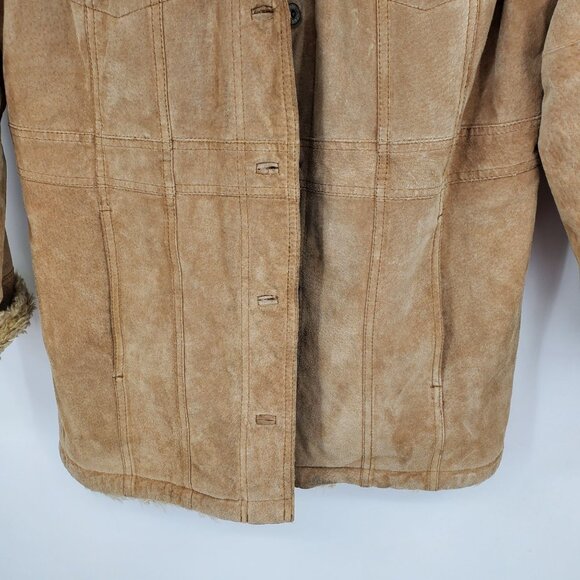 Vintage Gander Mountain Guide Series Tan Suede Sherpa Coat XL Western Ranch - Picture 6 of 10